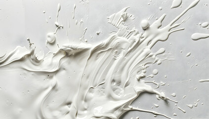 Poster - Milk or paint on a white background