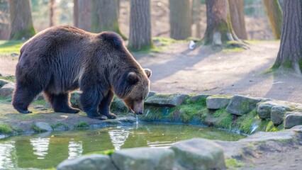 Sticker - brown bear in the forest