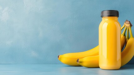 Wall Mural - Banana in a sports bottle, healthy postworkout energy snack