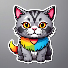  cat with a bow stickers design