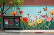 © Ekaterina Elagina - artistic view of spring street art. Colorful wall painting