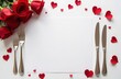© Ekaterina Elagina - empty menu template for Valentine's Day