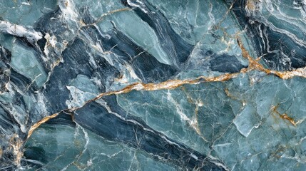 Poster - Elegant Green Marble Texture with Striking Golden Veins Capturing the Beauty and Uniqueness of Natural Stone, Perfect for Design and Art Projects