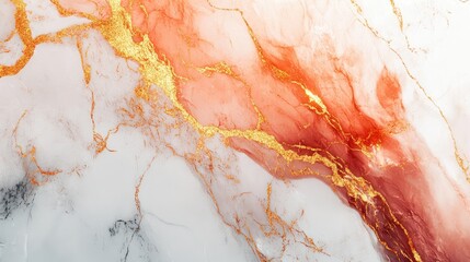 Poster - Abstract Marble Background with Red and Gold Veins, Ideal for Elegant Designs, Textures, and Artistic Projects, Evoking Luxury and Sophistication in Every Detail