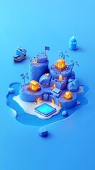 Poster - Realistic mockup of an interactive mobile game prototype displayed on a smartphone, perfect for digital advertising