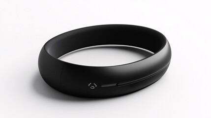 Portfolio mockup of a wearable health tracker prototype, displayed with a minimalist background for editorial use