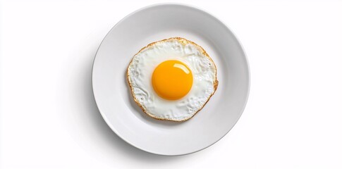 Wall Mural - fried egg on white plate