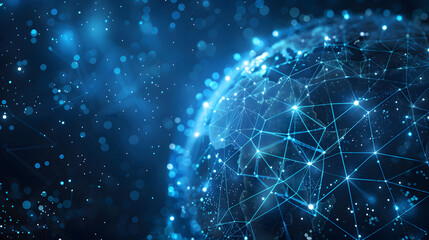 Poster - Technology background, idea of global business solution