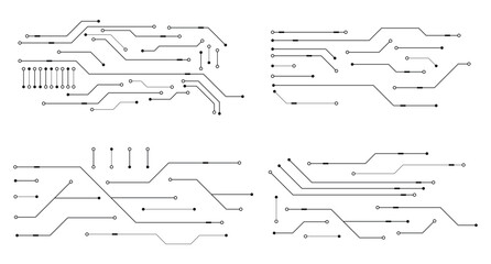 Leinwandbilder - Set of printed circuit board. Abstract futuristic circuit board. Hi tech digital circuit board. Futuristic technology design elements. Vector illustration