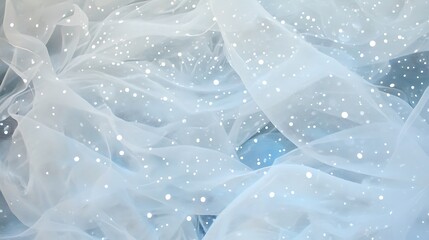 Wall Mural - Magical Winter Wonderland with Sparkling Snowflakes and a Beautiful Blue Sky Background