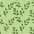 © Khrystyna Turchyn - Leaves on Green Background Seamless Pattern Design