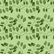 © Khrystyna Turchyn - Leaves Branch on Green Background Seamless Pattern Design