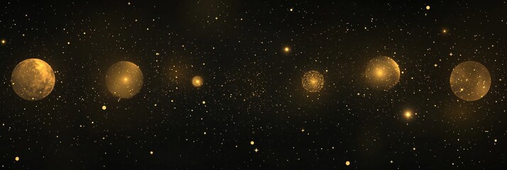 Wall Mural - Golden Planets in the Universe