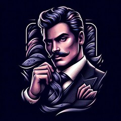 Poster - Pocket Square Wearing a pocket square with a dashing expression