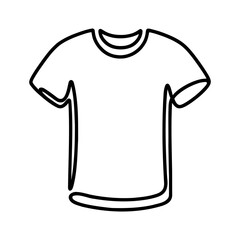 Wall Mural - linear t-shirt icon. black and white image of a hand-drawn t-shirt. vector illustration