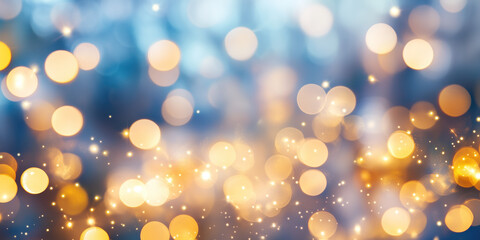 Poster - abstract background with bokeh lights. christmas festive background image. created with generative a