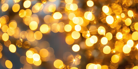 Poster - Abstract background with bokeh lights. Christmas festive background image. Created with Generative AI technology.