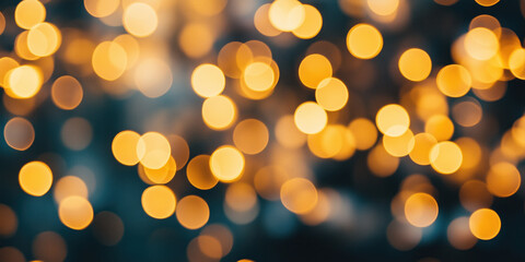 Poster - Abstract background with bokeh lights. Christmas festive background image. Created with Generative AI technology.