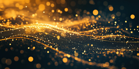 Poster - Abstract background with bokeh lights. Christmas festive background image. Created with Generative AI technology.