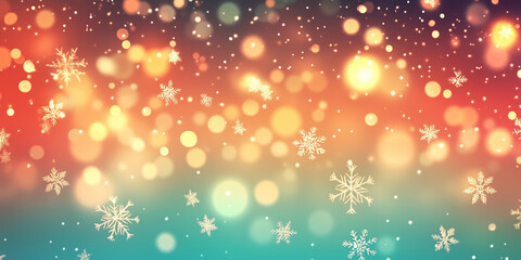 Poster - Abstract background with bokeh lights. Christmas festive background image. Created with Generative AI technology.