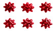 © EnelEva - Set of red gift bows isolated on a white background, top view.
