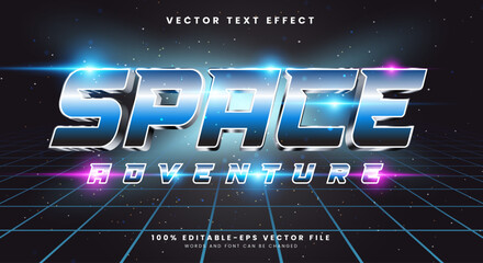 Leinwandbilder - Space Adventure 3D editable text effect Template Suitable for galaxy theme