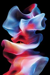 Poster - abstract colorful waves of light flowing in a dynamic motion creating a visually striking and ethere