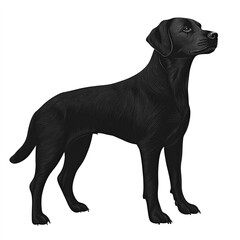 Sticker - Labrador Retriever Silhouette, Illustration Isolated On White Background