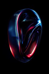 Poster - abstract futuristic object with glowing light effects against a black background, showcasing intrica