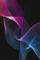 Poster - abstract waves of light in vibrant colors against a dark background, illustrating fluidity and motio