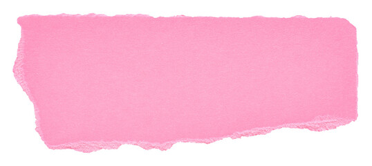 Poster - Isolated cut out torn piece of blank soft pink paper note cardboard with texture and copy space for text, transparent png background design element
