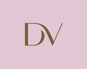 Wall Mural - dv letter logo icon design. classic style luxury initials monogram.