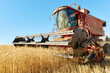 © Westend61 - Farmer in combine harvester harvesting wheat crops in field