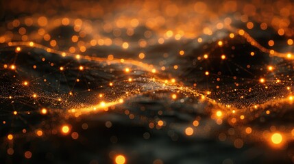 Poster - digital network of interconnected glowing nodes
