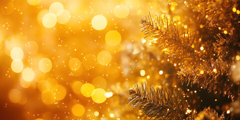 Poster - Christmas festive background with bokeh and lights. image. Created with Generative AI technology