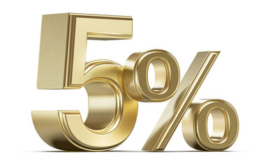 Wall Mural - Discount 5 Percent Off Gold 3D Number