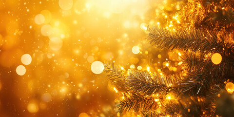Poster - Christmas festive background with bokeh and lights. image. Created with Generative AI technology
