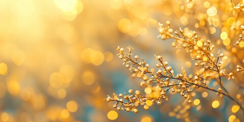 Poster - Christmas festive background with bokeh and lights. image. Created with Generative AI technology