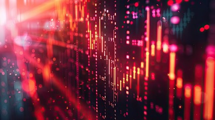 Poster - Financial stock market graph on technology abstract background