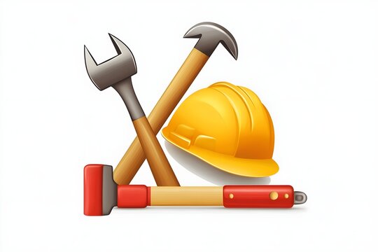 Labour day Safety hard hat and Construction tools background Labour Day concept on isolated background. 1st May celebrate on Labour Day is an annual holiday. celebration, day, poster, illustration,