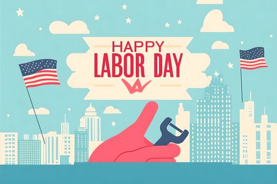 Labour day Safety hard hat and Construction tools background Labour Day concept on isolated background. 1st May celebrate on Labour Day is an annual holiday. celebration, day, poster, illustration,