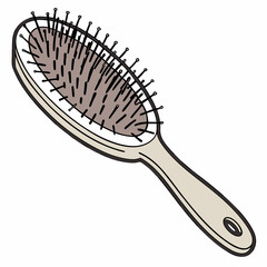 Wall Mural - A stylized brush featuring a comb integrated into its design, showcasing a unique and artistic approach to hair care tools.