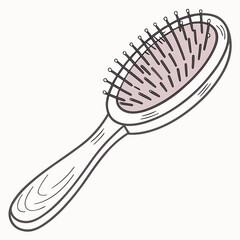 Wall Mural - A stylized brush featuring a comb integrated into its design, showcasing a unique and artistic approach to hair care tools.