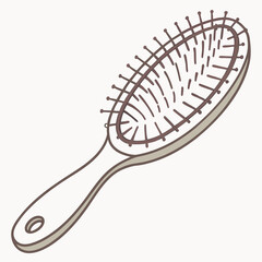 Wall Mural - A stylized brush featuring a comb integrated into its design, showcasing a unique and artistic approach to hair care tools.