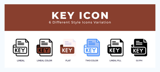 Aufkleber - Key file pack of icons. vector illustration.