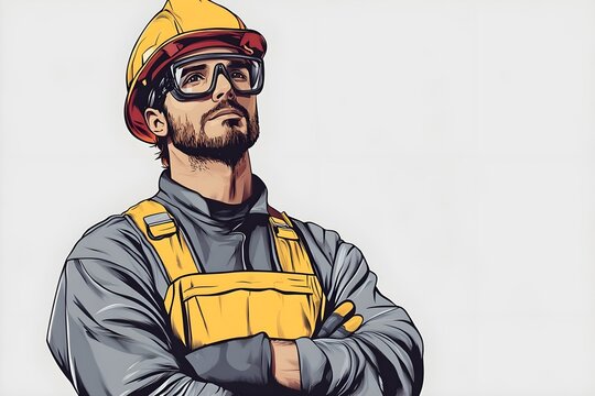 Labour day Safety hard hat and Construction tools background Labour Day concept on isolated background. 1st May celebrate on Labour Day is an annual holiday. celebration, day, poster, illustration,