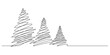 © dhtgstockphoto - christmas pine trees one line drawing continuous