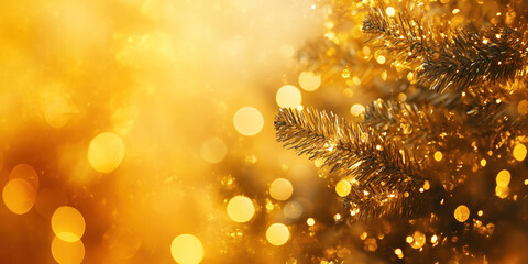 Poster - Christmas festive background with bokeh and lights. image. Created with Generative AI technology