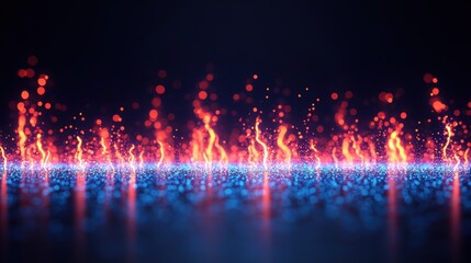 Poster - Dynamic flame effects abstract digital art modern aesthetics vibrant colors creative perspective visual impact