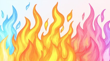 Leinwandbilder - Vibrant flames dance in abstract artwork creative expression digital art colorful environment artistic viewpoint